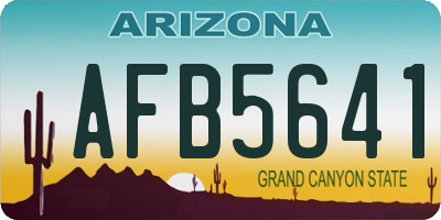 AZ license plate AFB5641