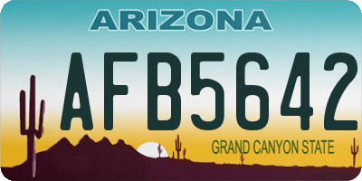 AZ license plate AFB5642