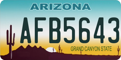 AZ license plate AFB5643