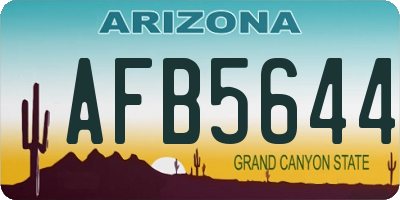 AZ license plate AFB5644