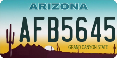 AZ license plate AFB5645
