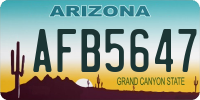 AZ license plate AFB5647