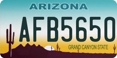 AZ license plate AFB5650