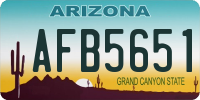 AZ license plate AFB5651