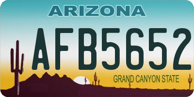AZ license plate AFB5652
