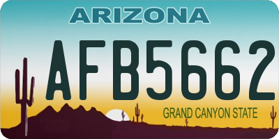 AZ license plate AFB5662