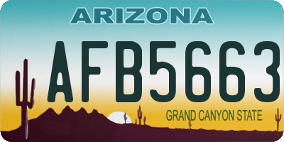 AZ license plate AFB5663