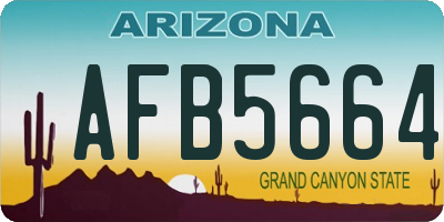 AZ license plate AFB5664