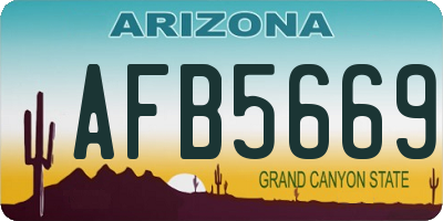 AZ license plate AFB5669