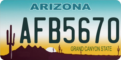 AZ license plate AFB5670
