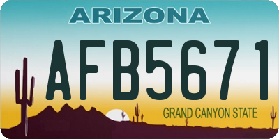 AZ license plate AFB5671
