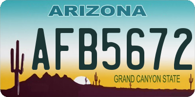 AZ license plate AFB5672