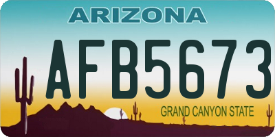 AZ license plate AFB5673