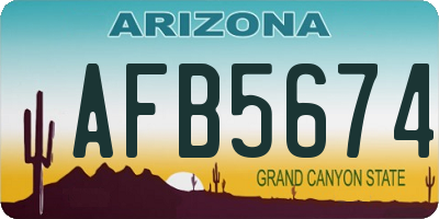 AZ license plate AFB5674