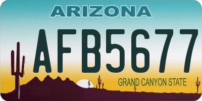 AZ license plate AFB5677