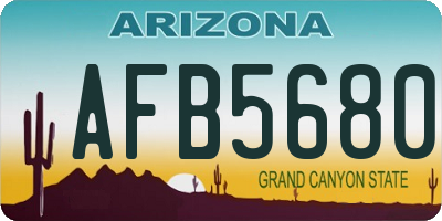 AZ license plate AFB5680