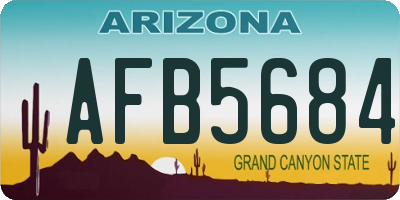 AZ license plate AFB5684