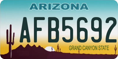 AZ license plate AFB5692