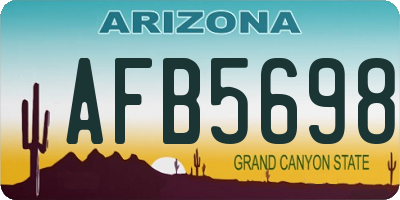 AZ license plate AFB5698