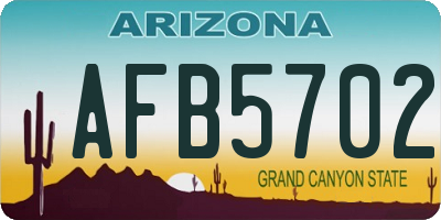 AZ license plate AFB5702