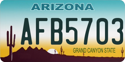 AZ license plate AFB5703