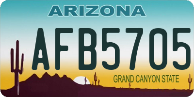 AZ license plate AFB5705