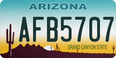 AZ license plate AFB5707