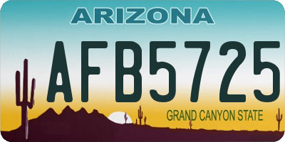 AZ license plate AFB5725