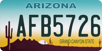 AZ license plate AFB5726