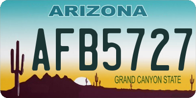 AZ license plate AFB5727