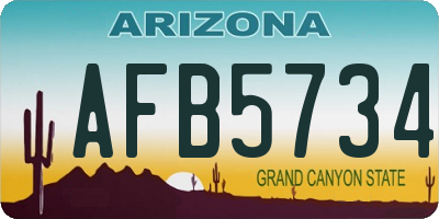 AZ license plate AFB5734
