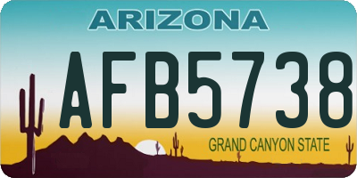 AZ license plate AFB5738