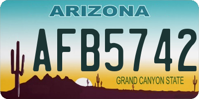 AZ license plate AFB5742