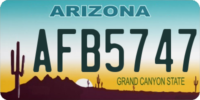 AZ license plate AFB5747