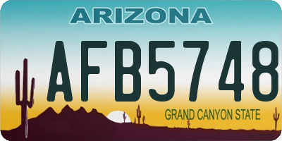 AZ license plate AFB5748