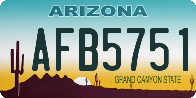 AZ license plate AFB5751