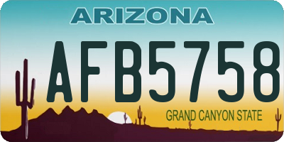 AZ license plate AFB5758