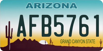AZ license plate AFB5761
