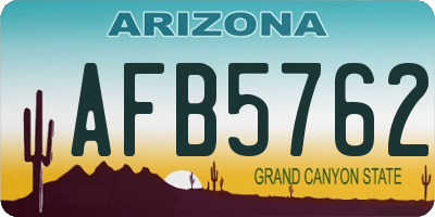 AZ license plate AFB5762