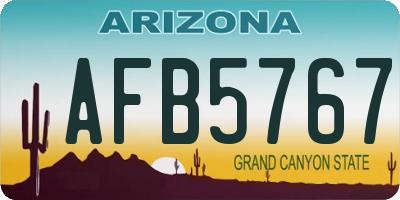 AZ license plate AFB5767