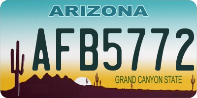 AZ license plate AFB5772
