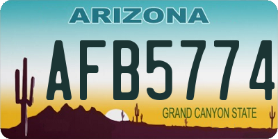 AZ license plate AFB5774