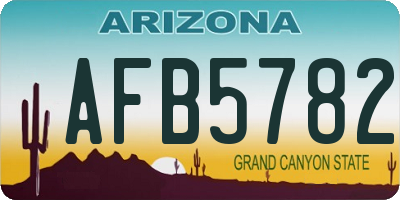 AZ license plate AFB5782