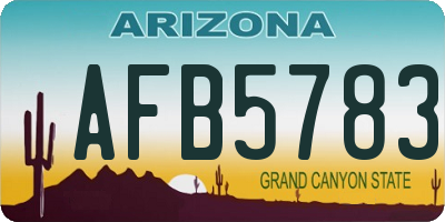 AZ license plate AFB5783