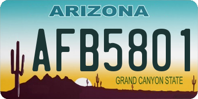 AZ license plate AFB5801