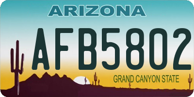 AZ license plate AFB5802