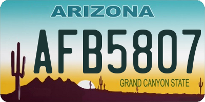 AZ license plate AFB5807