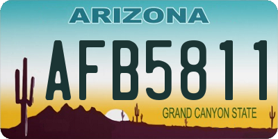 AZ license plate AFB5811