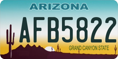 AZ license plate AFB5822