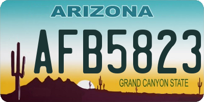 AZ license plate AFB5823